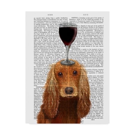 Fab Funky 'Dog Au Vin, Cocker Spaniel On Text' Canvas Art,18x24